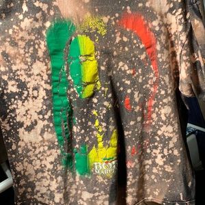 bleach dyed bob marley shirt